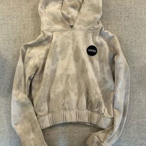 UNHLY Cropped Beige Tie-Dye Hoodie